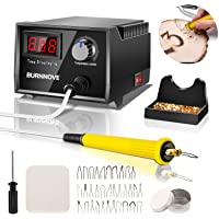 BURNNOVE Máquina de pirograbado Kit de quema de madera 60W 220V con 0 ° C a 750 ° C Temperatura ajustable 30 cabezas de…